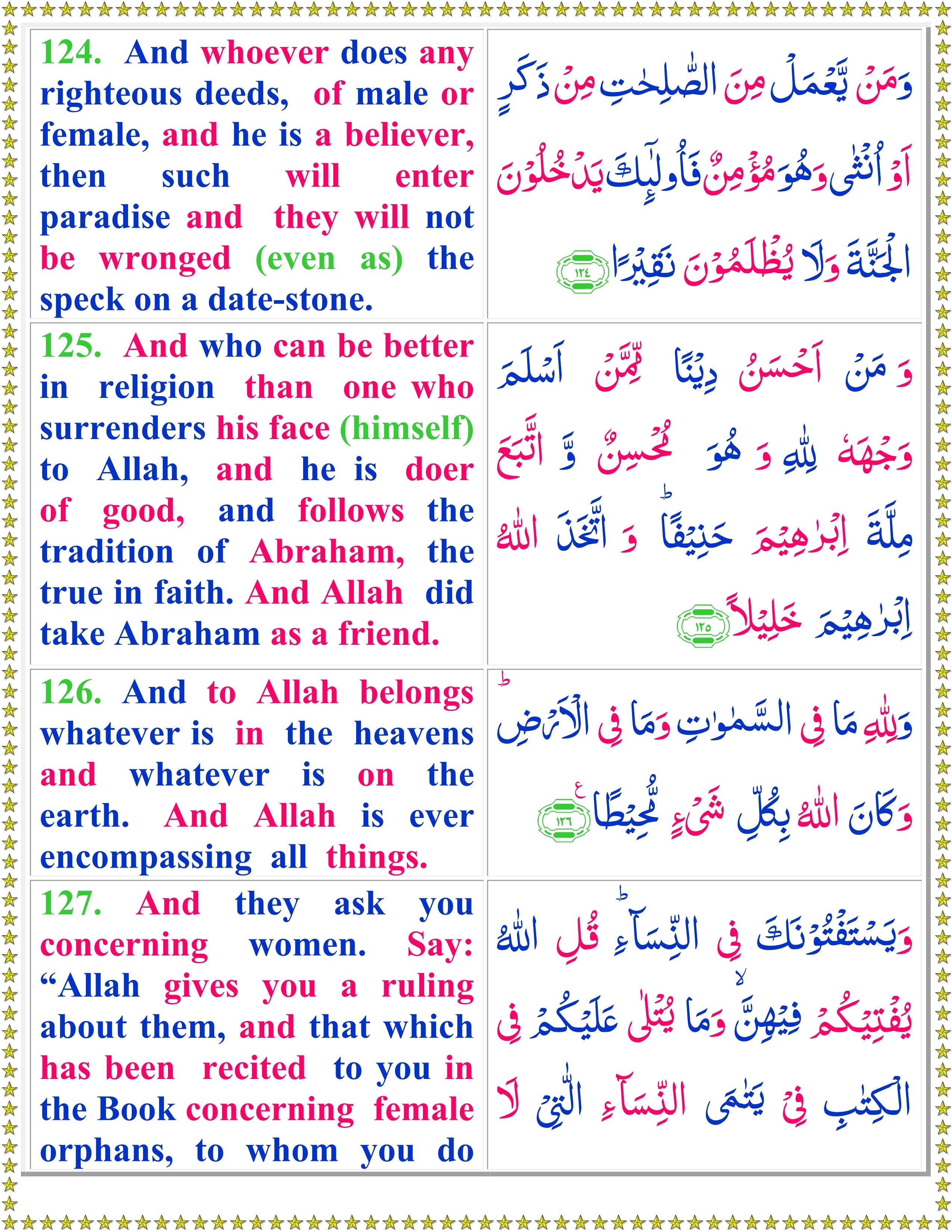 Surah An Nisa English Page 5 Of 7 Quran O Sunnat