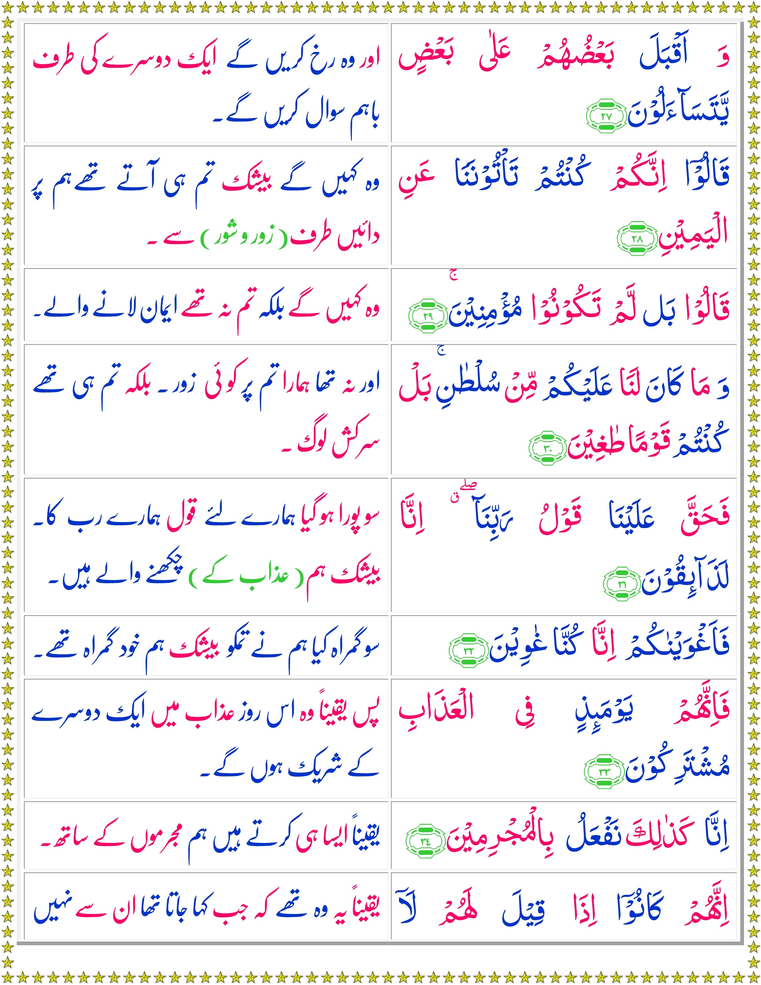 Surah As Saffat Urdu Quran O Sunnat