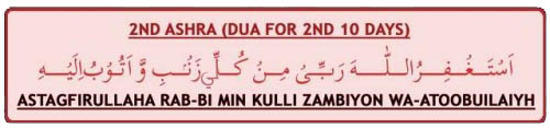 Dua for 1st 2nd 3rd Ashra of Ramadan.