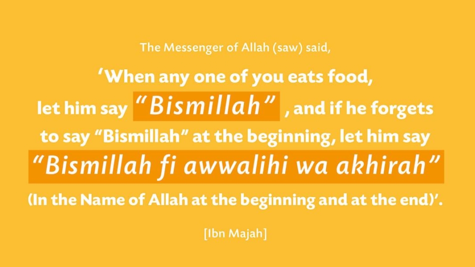 5: Think of Allah every time we eat.